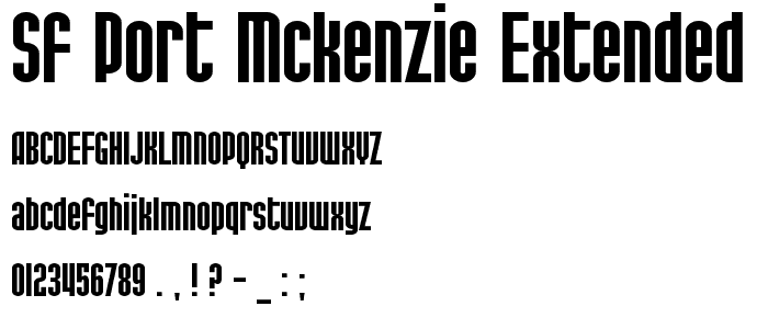 SF Port McKenzie Extended font